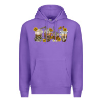 Purple skeleton hands coffee cups Premium Hoodie - texasbilliewilder