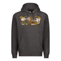 Smoke skeleton hands coffee cups Premium Hoodie - texasbilliewilder