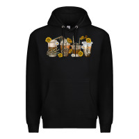 Black skeleton hands coffee cups Premium Hoodie - texasbilliewilder