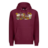 Burgundy skeleton hands coffee cups Premium Hoodie - texasbilliewilder