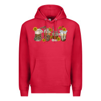 Cardinal skeleton hands coffee cups Premium Hoodie - texasbilliewilder