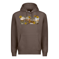 Coffee skeleton hands coffee cups Premium Hoodie - texasbilliewilder