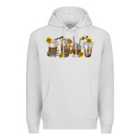 Dove Grey skeleton hands coffee cups Premium Hoodie - texasbilliewilder