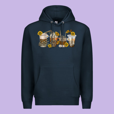 Premium Hoodie skeleton hands coffee cups