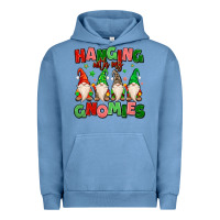 Pigment Pebble Blue hanging with my gnomies Urban Hoodie - MaliasSmallBusiness