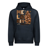 Navy melanin christmas with christmas tree Urban Hoodie - MaliasSmallBusiness
