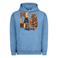 Pigment Pebble Blue melanin christmas with christmas tree Urban Hoodie - MaliasSmallBusiness