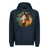 Navy Farm Goat Christmas Premium Hoodie - RanaPortraitStore