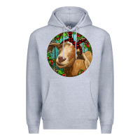 Heather Grey Farm Goat Christmas Premium Hoodie - RanaPortraitStore