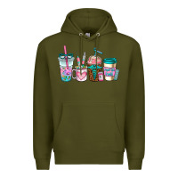 Army Green nurse fuel coffee cups Premium Hoodie - AdoDesignShop