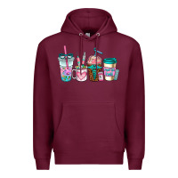 Burgundy nurse fuel coffee cups Premium Hoodie - AdoDesignShop