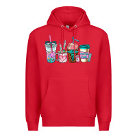 Red nurse fuel coffee cups Premium Hoodie - AdoDesignShop