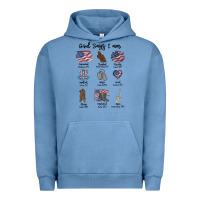 Pigment Pebble Blue god says i am Urban Hoodie - MaliasSmallBusiness