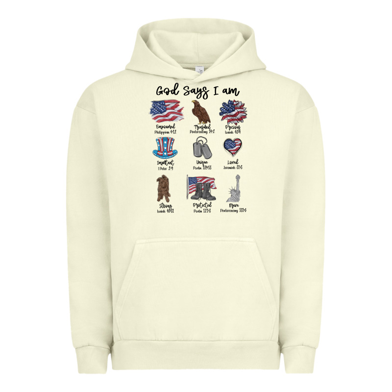 God Says I Am Urban Hoodie by MaliasSmallBusiness | Teevron