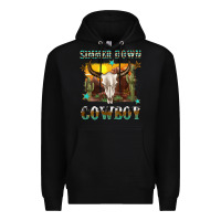Black simmer down cowboy Premium Hoodie - texasbilliewilder