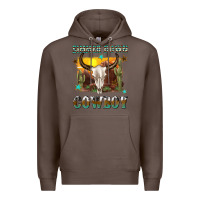 Coffee simmer down cowboy Premium Hoodie - texasbilliewilder