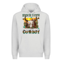Dove Grey simmer down cowboy Premium Hoodie - texasbilliewilder