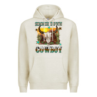 Oatmeal Heather simmer down cowboy Premium Hoodie - texasbilliewilder