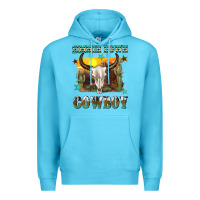 Ocean Blue simmer down cowboy Premium Hoodie - texasbilliewilder