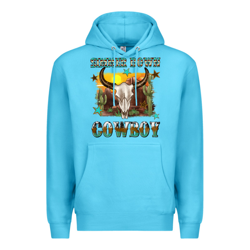 Simmer Down Cowboy Premium Hoodie by texasbilliewilder | Teevron