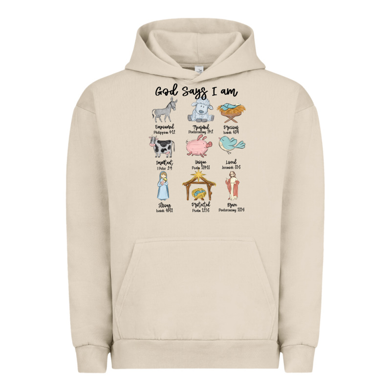 God Says I Am Urban Hoodie by MaliasSmallBusiness | Teevron