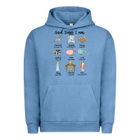 Pigment Pebble Blue god says i am Urban Hoodie - MaliasSmallBusiness