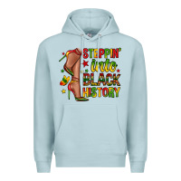 Blue Mist steppin into black history Premium Hoodie - Zillion Design Studio
