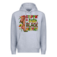 Heather Grey steppin into black history Premium Hoodie - Zillion Design Studio