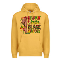 Mustard steppin into black history Premium Hoodie - Zillion Design Studio