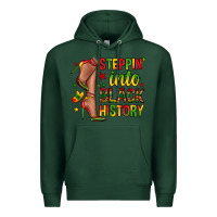 Sports Green steppin into black history Premium Hoodie - Zillion Design Studio