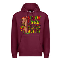 Burgundy steppin into black history Premium Hoodie - Zillion Design Studio