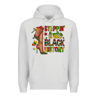 Dove Grey steppin into black history Premium Hoodie - Zillion Design Studio