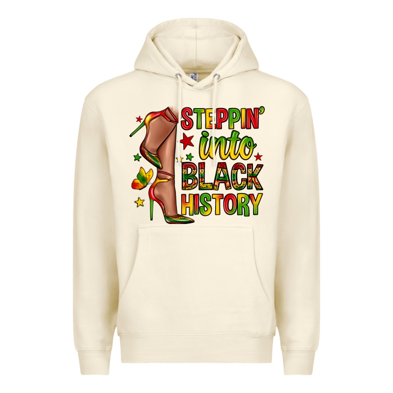 Steppin Into Black History Premium Hoodie by Zillion Design Studio | Teevron