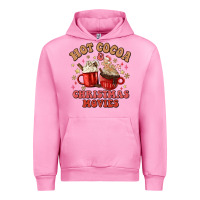 Fuchsia Pink hot cocoa and christmas movies Urban Hoodie - MaliasSmallBusiness