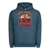 Pigment Midnight Navy hot cocoa and christmas movies Urban Hoodie - MaliasSmallBusiness