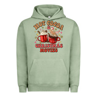 Pigment Oil Green hot cocoa and christmas movies Urban Hoodie - MaliasSmallBusiness