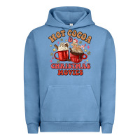 Pigment Pebble Blue hot cocoa and christmas movies Urban Hoodie - MaliasSmallBusiness