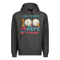Charcoal Heather i just served 100 days of school volleyball Premium Hoodie - Zillion Design Studio