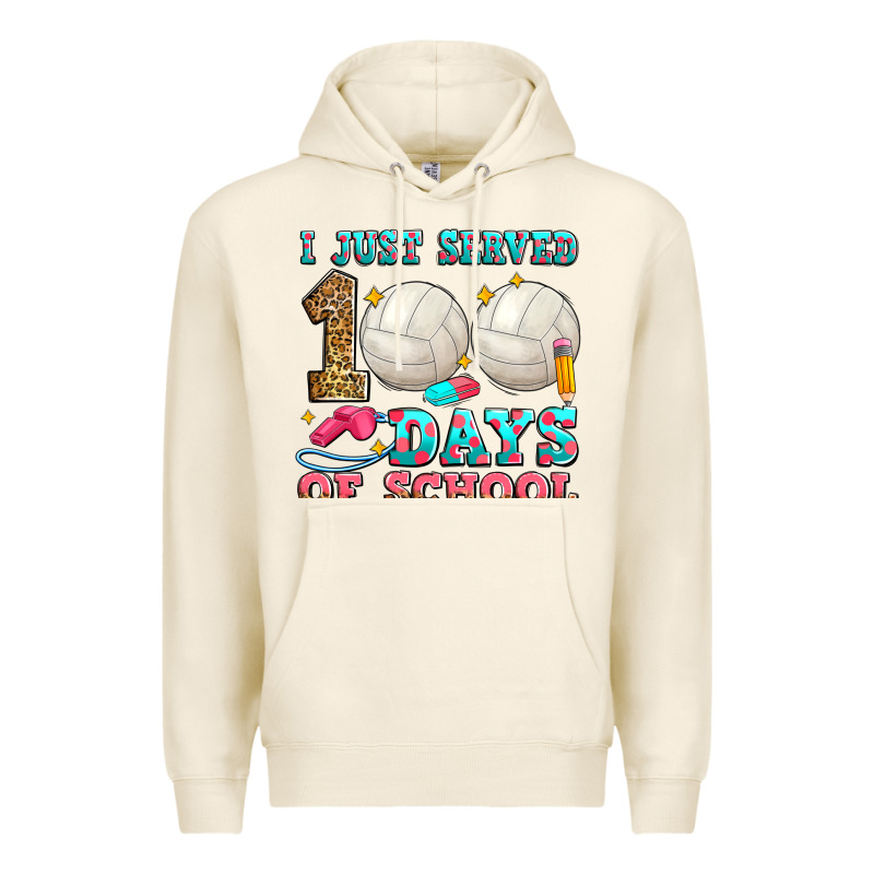 I Just Served 100 Days Of School Volleyball Premium Hoodie by Zillion Design Studio | Teevron