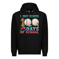 Black i just served 100 days of school volleyball Premium Hoodie - Zillion Design Studio