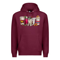 Burgundy st. bernard dog coffee cups Premium Hoodie - texasbilliewilder