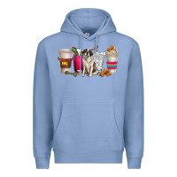 Colony Blue st. bernard dog coffee cups Premium Hoodie - texasbilliewilder