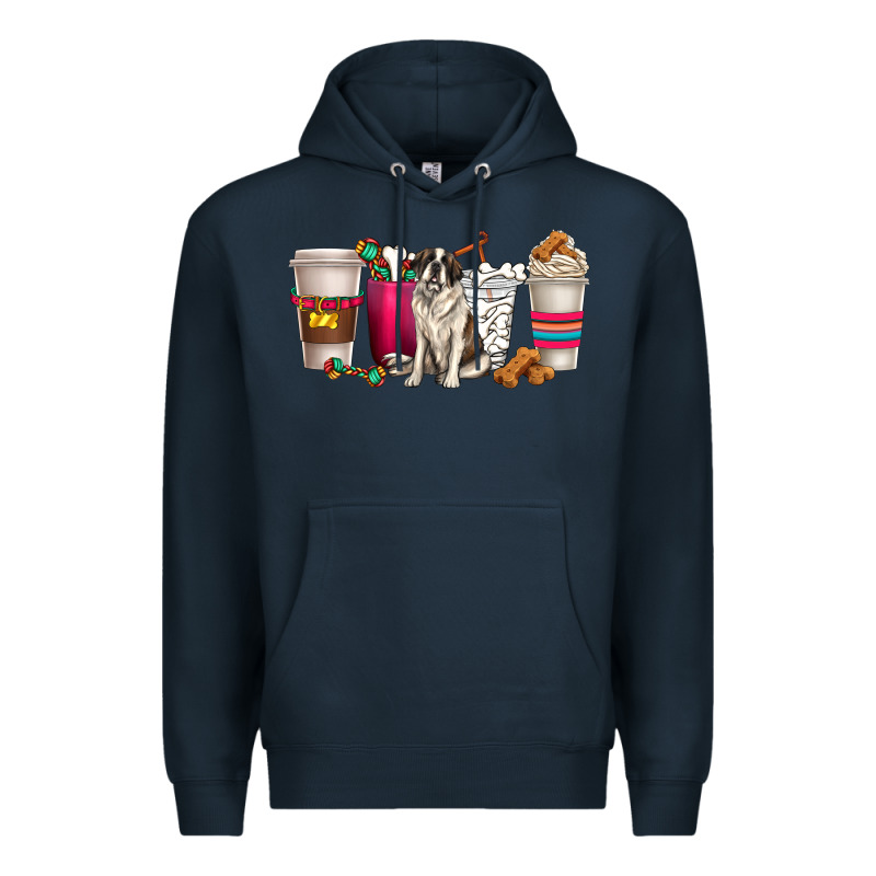 St. Bernard Dog Coffee Cups Premium Hoodie by texasbilliewilder | Teevron