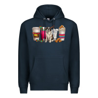 Navy st. bernard dog coffee cups Premium Hoodie - texasbilliewilder