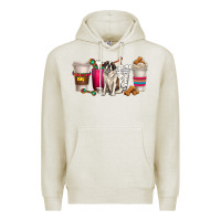 Oatmeal Heather st. bernard dog coffee cups Premium Hoodie - texasbilliewilder