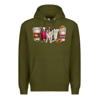 Army Green st. bernard dog coffee cups Premium Hoodie - texasbilliewilder