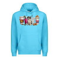 Ocean Blue st. bernard dog coffee cups Premium Hoodie - texasbilliewilder