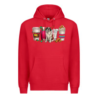 Red st. bernard dog coffee cups Premium Hoodie - texasbilliewilder