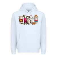 White st. bernard dog coffee cups Premium Hoodie - texasbilliewilder