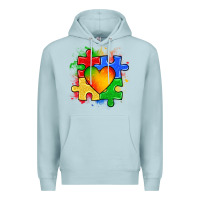 Blue Mist autism puzzle pieces heart Premium Hoodie - Zillion Design Studio